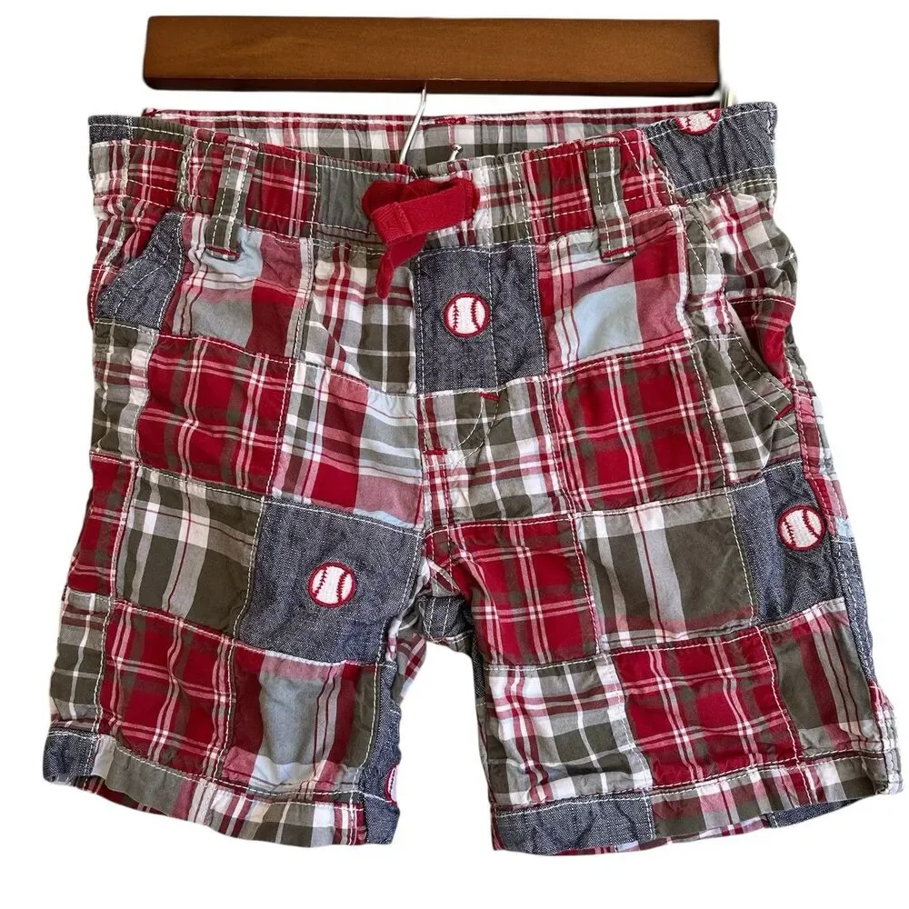 Gymboree Baby Boys Patchwork Shorts Size 18-24 Month Embroidered Baseballs